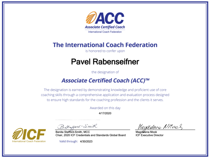 Pavel Rabenseifner ICF ACC
